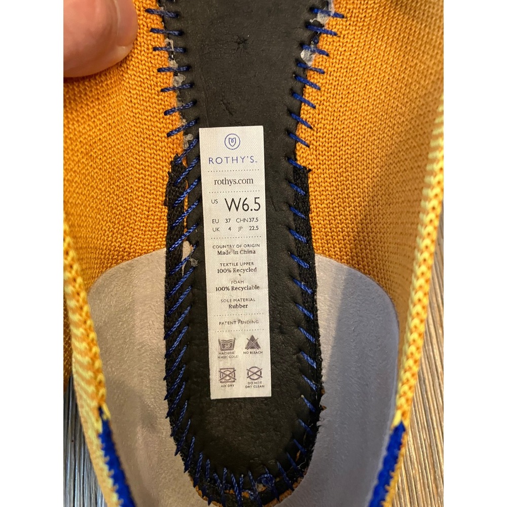 Rothy's The Daily Flat Mesh Washable Marigold size 6.5 Ballet Slip On Rare Color - Picture 7 of 8